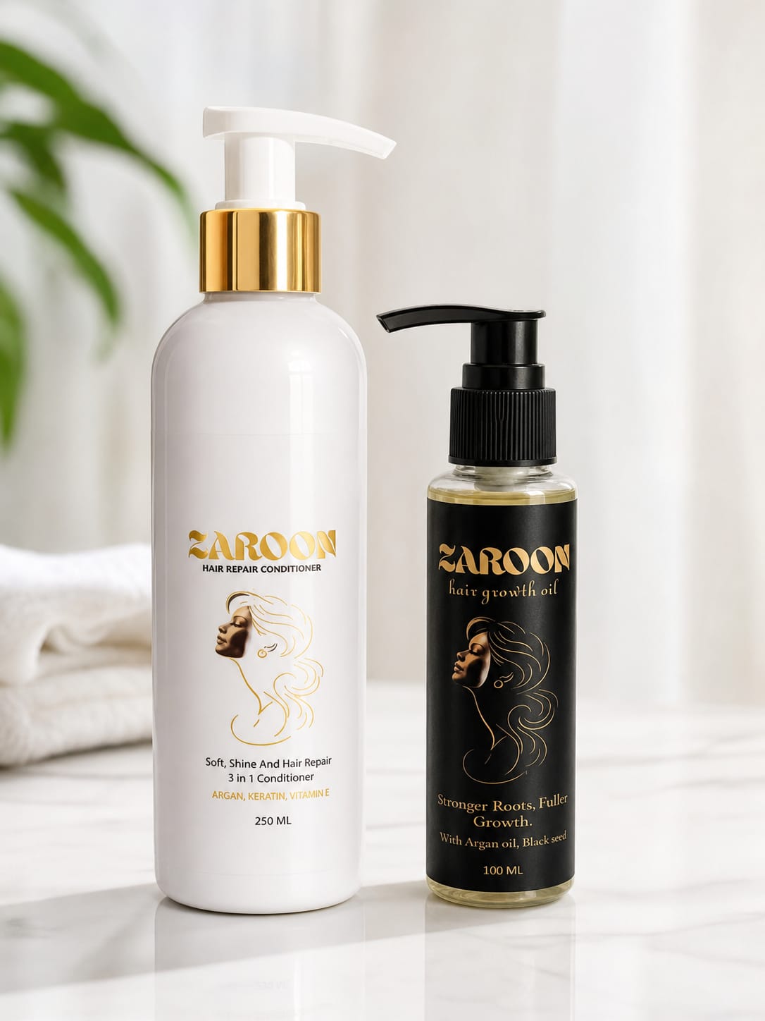 Zaroon Hair Conditioner 250ml + Zaroon Hair Growth Oil 100ml
