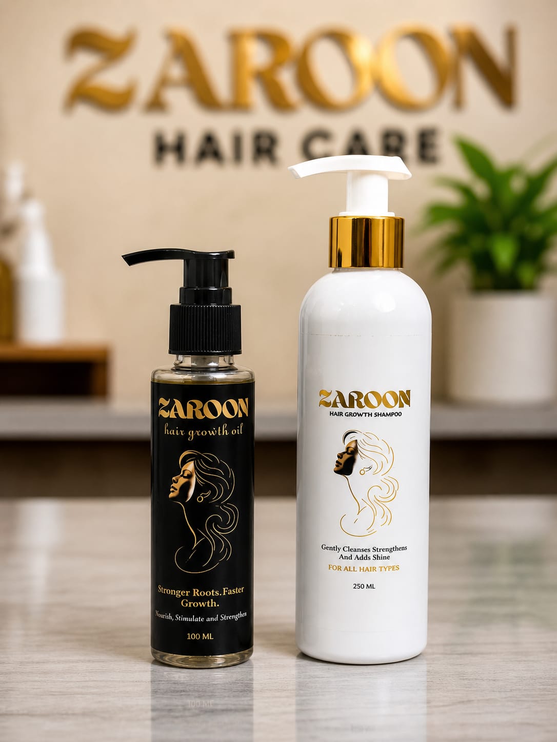 Zaroon Hair Growth Shampoo 250ml + Zaroon Hair Growth Oil 100ml